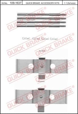 Accessory Kit, disc brake pad 109-1637