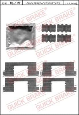 Accessory Kit, disc brake pad 109-1798