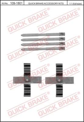 Accessory Kit, disc brake pad 109-1801