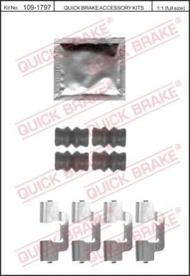Accessory Kit, disc brake pad 109-1797