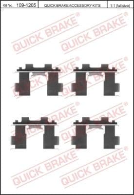 Accessory Kit, disc brake pad 109-1205