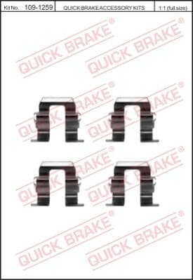Accessory Kit, disc brake pad 109-1259