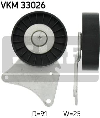 Deflection/Guide Pulley, V-ribbed belt VKM 33026