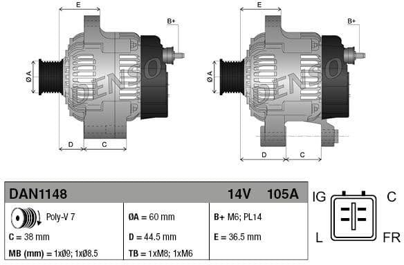 Alternator DAN1148 - image 3
