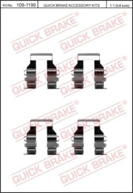 Accessory Kit, disc brake pad 109-1199