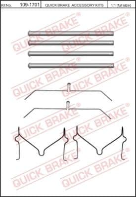 Accessory Kit, disc brake pad 109-1701