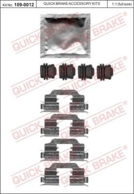 Brake pads accessory kit 109-0012