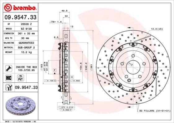 Brake Disc PRIME LINE - Floating 09.9547.33