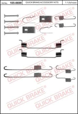 Accessory Kit, brake shoes 105-0699