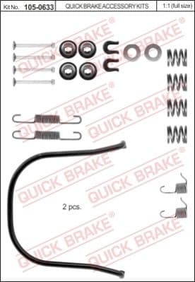 Accessory Kit, brake shoes 105-0633