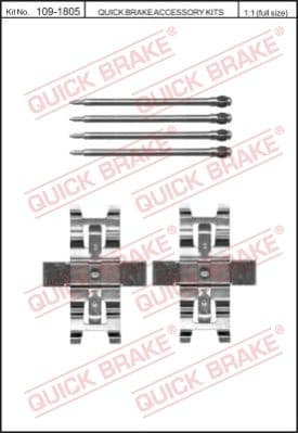 Accessory Kit, disc brake pad 109-1805