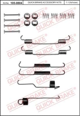 Accessory Kit, brake shoes 105-0804