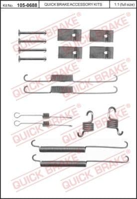 Accessory Kit, brake shoes 105-0688