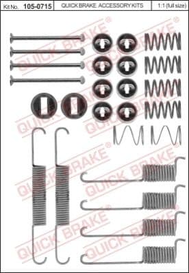 Accessory Kit, brake shoes 105-0715