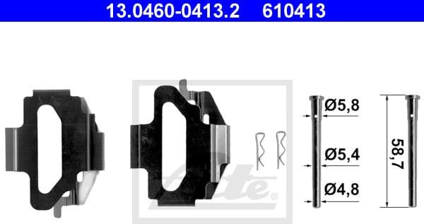 Accessory Kit, disc brake pad 13.0460-0413.2