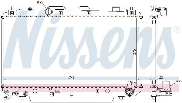 Radiator, engine cooling ** FIRST FIT ** 64638A