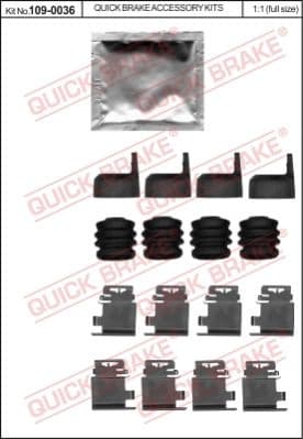 Brake pads accessory kit 109-0036