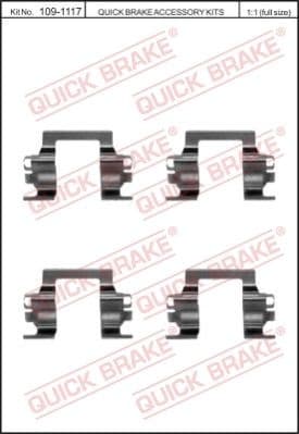 Accessory Kit, disc brake pad 109-1117