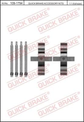 Accessory Kit, disc brake pad 109-1794