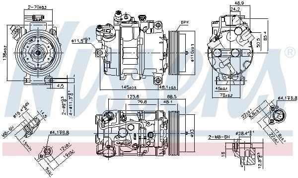 Compressor, air conditioning ** FIRST FIT ** 890070