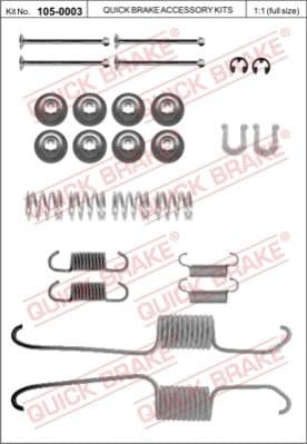Accessory Kit, brake shoes 105-0003
