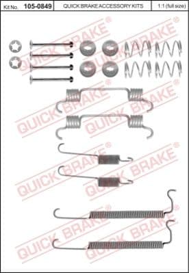 Accessory Kit, brake shoes 105-0849