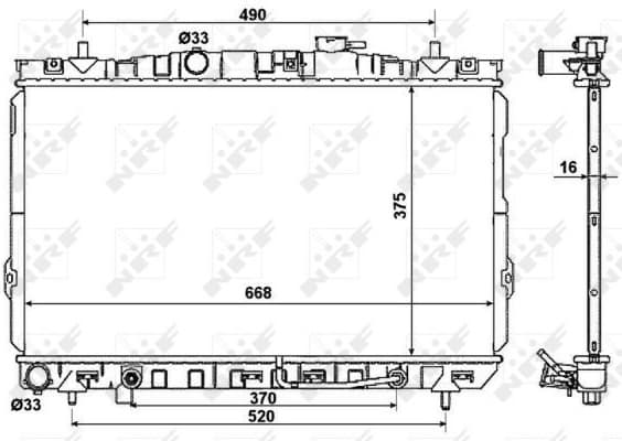 Radiator, engine cooling EASY FIT 53356