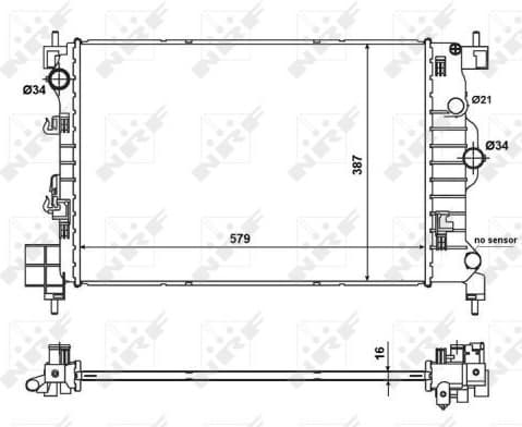 Radiator, engine cooling 58496