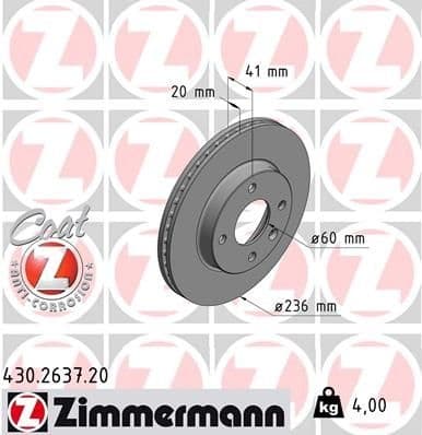 Brake Disc COAT Z 430.2637.20