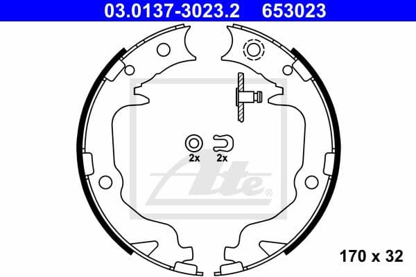 Brake Shoe Set, parking brake 03.0137-3023.2
