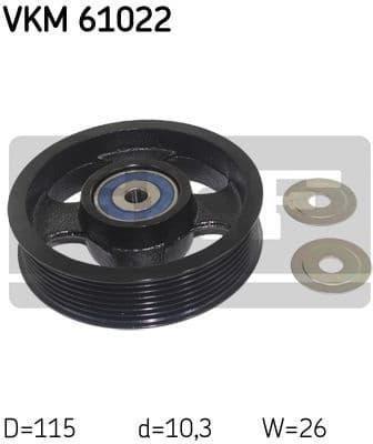 Deflection/Guide Pulley, V-ribbed belt VKM 61022