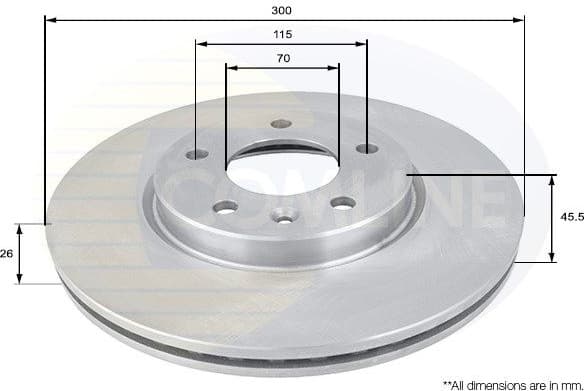 Brake disc, 1pcs FRONT ADC1153V