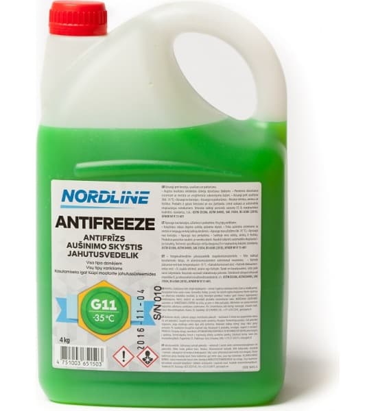 Aušinimo skystis žalias NORDLINE -35C G11 4kg - NAFG-4