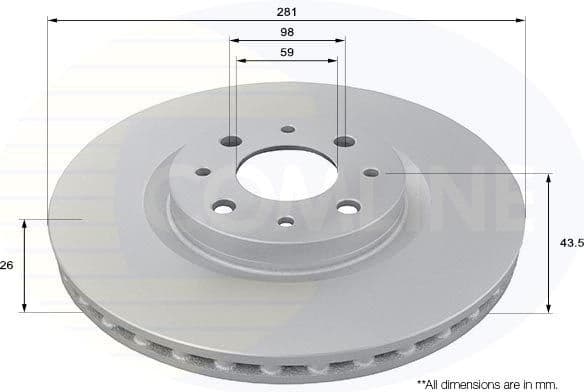 Brake Disc COATED ADC1814V