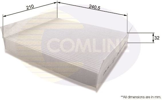 Filter, cabin air EKF104