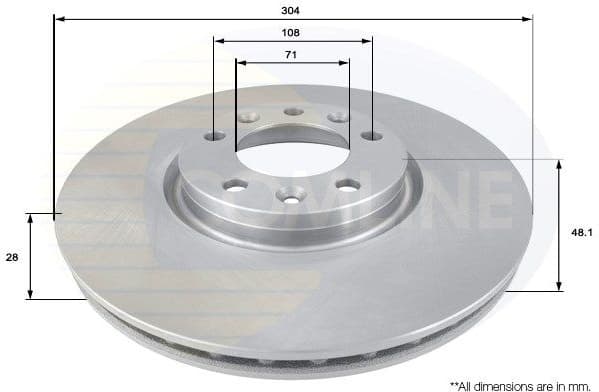 Brake disc, 1pcs FRONT ADC2711V