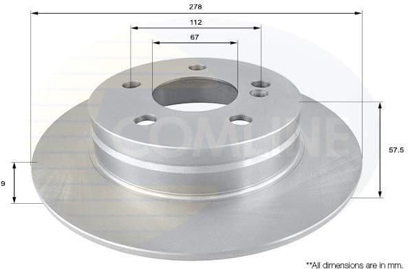 Brake disc, 1pcs REAR ADC1665