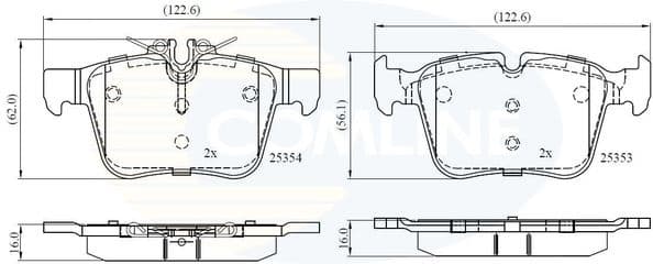 Brake pads rear CBP02345