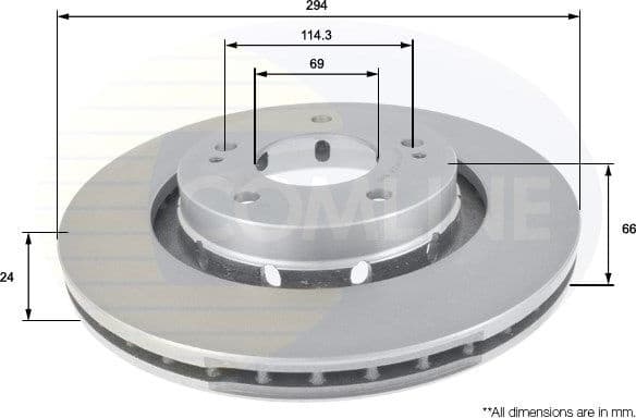 Brake disc, 1pcs FRONT ADC0370V