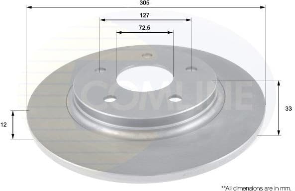 Brake disc, 1pcs REAR ADC2323