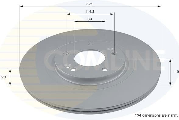 Brake disc, 1pcs FRONT ADC2845V