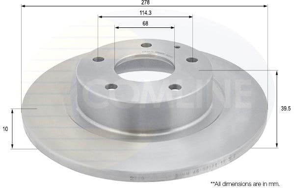 Brake disc, 1pcs REAR ADC0474