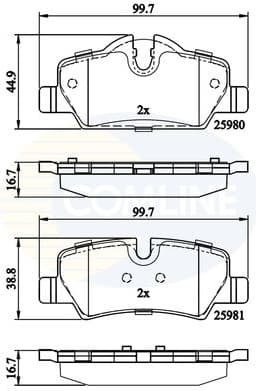 Brake pads rear CBP02262
