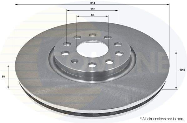 Brake disc, 1pcs FRONT ADC2601V