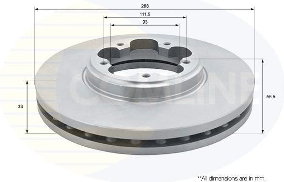 Brake disc, 1pcs FRONT ADC1250V