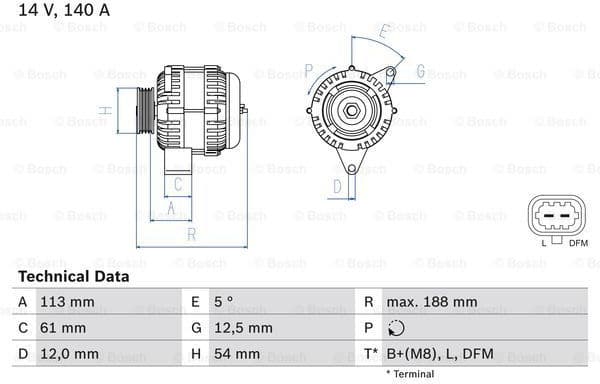 Alternator 0986080380