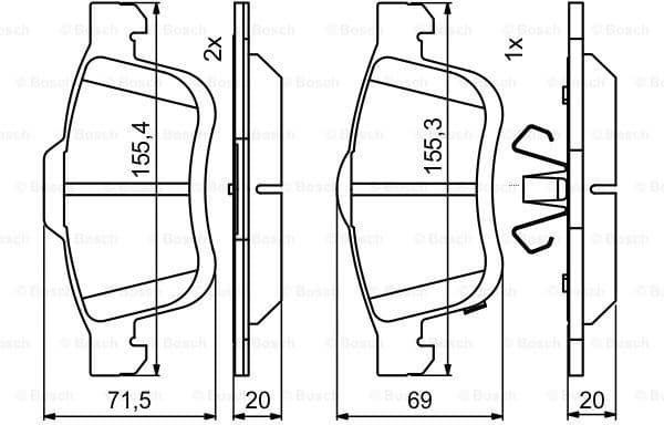 Brake Pad Set, disc brake 0986494801
