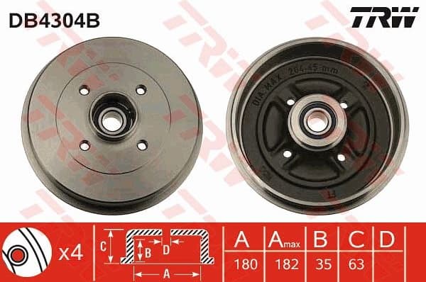 Brake Drum DB4304B - image 2