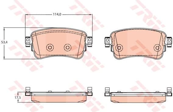 Brake pads rear, Top Quality GDB2166