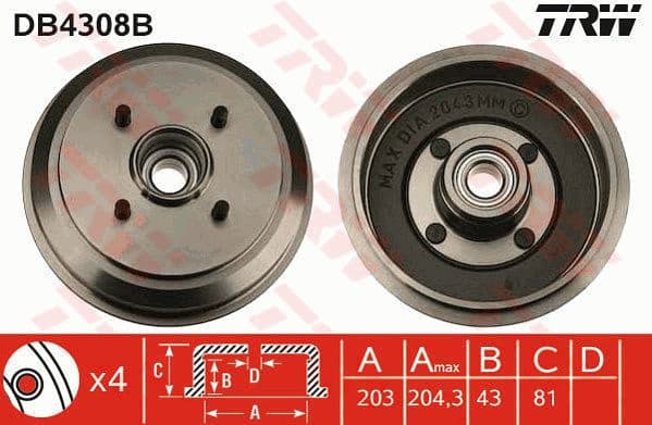 Brake Drum DB4308B